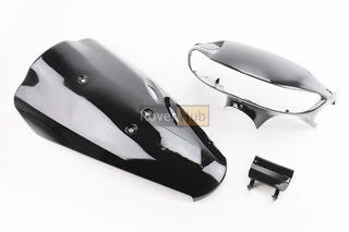 Honda DIO AF-34 пластик - к-кт фарбований 5 деталей (голова під диск. гальмо з кришкою лючка), ЧОРНИЙ