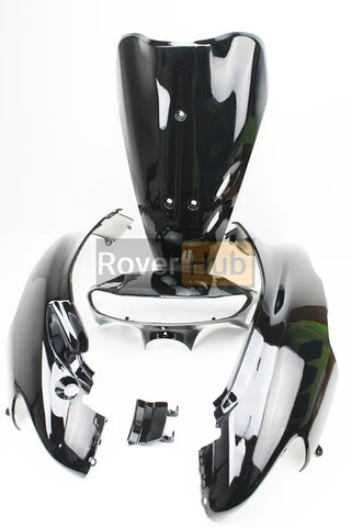 Honda DIO AF-34 пластик - к-кт фарбований 5 деталей (голова під диск. гальмо), ЧОРНИЙ