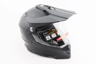 Шлем кроссовый/эндуро/АТV со стеклом BLD-819-7 S (55-56см), ЧЕРНЫЙ матовый