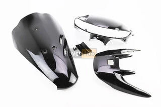 Honda DIO AF-35 пластик - к-кт фарбовані 6 деталей, ЧОРНИЙ (можливі незначні дефекти фарбування)