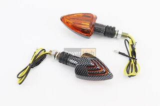 Поворот "стрела" карбон. (оранжевое стекло), пара 5514