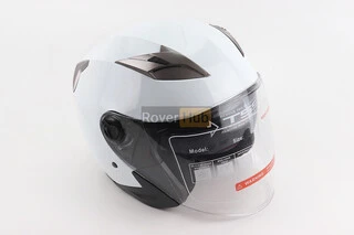 Шолом відкритий+відкидні окуляри BLD-708 S (55-56см), БІЛИЙ глянець