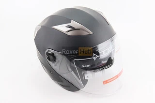 Шолом відкритий+відкидні окуляри BLD-708 S (55-56см), ЧОРНИЙ матовий