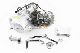Двигун мопедний в зборі 125куб (ALPHA) - "механіка" (алюмінієвий циліндр)