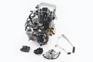 Двигун мотоциклетний в зборі CGT-250cc (водяне охолодження) + карбюратор, комутатор, котушка запалювання, тип 2