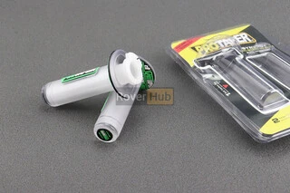 Рукоятка руля лев./пр. к-кт силикон прозрачный, зеленые