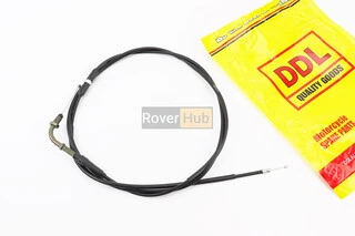 Трос газа для GY6 под карбюратор JH70 (крепление верхнее с гайкой) (с регулировкой по длине) (трос 202см; кожух 193см)