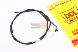 Трос газа для GY6 под карбюратор JH70 (крепление верхнее с шайбой) (с регулировкой по длине) (трос 196см; кожух 186см)