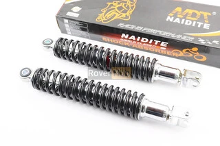 Амортизатор задній GY6 - 340мм*d50мм (втулка 10мм / вилка 8мм), чорний к-кт 2шт