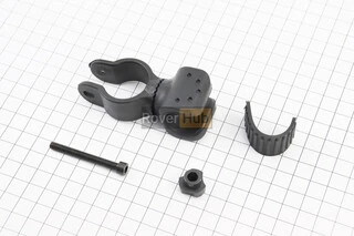 УЦІНКА Кріплення ліхтаря на кермо велосипеда, регульоване, пластмасове, чорне JY-ZJ004 (не до кінця заклепано з'єднання)