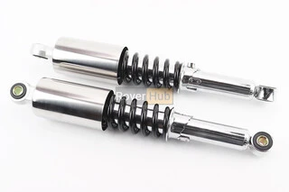 Амортизатор задній JH/CB/CG - 340мм*d58мм (втулка 12мм / втулка 10мм) зі склянкою регул., чорний к-кт 2шт