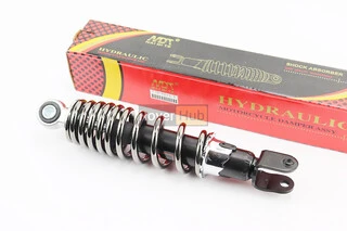 Амортизатор задній GY6/Yamaha - 250мм*d55мм (втулка 10мм / вилка 8мм) регул., попелястий