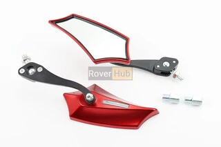 Дзеркала к-кт "ПРИЗМА" SPORT, червоні, м10 + перехідник під кріплення М10 прав/лев. Yamaha (з регулюванням нахилу), тип 1