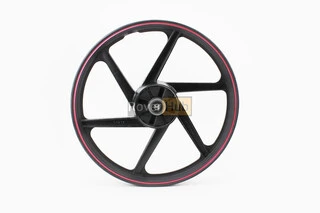 Диск задний литой 1,6-17" ALPHA/ACTIVE "лучи", черный с красной полосой