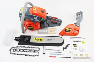 Бензопила TRESZER TRS7 52cc (3,8кВт. шина 16", ланцюг 325-1,5-64зв. квад. зуб) з підкачуванням, плавний пуск
