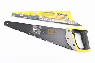 Ножовка по дереву 450мм, 9TPI MAX CUT, закаленный зуб, 3D заточка, тефлоновое покрытие, BLACK ALLIGATOR 14-2445