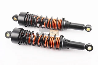 Амортизатор задний JH/CB/CG - 330мм*d64мм (втулка 12мм / втулка 12мм) с двойной пружиной регулир., черный к-кт 2шт