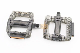 Педали MTB широкие 9/16" (102x97x26mm) поликарбонатные, чёрно-прозрачные NW-366PC