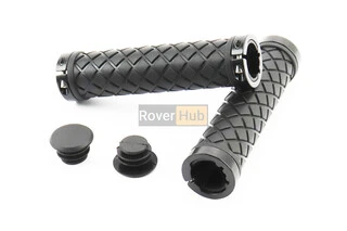 Ручки керма 130мм з затискачем Lock-On з двох сторін, чорні TPE-167