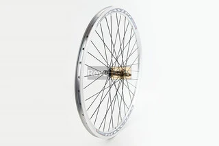 Колесо 26" переднє V-brake, обід "крапля" алюмінієвий, втулка 14Gx36H, сіре кріпл. гайка, "GRAVITY"