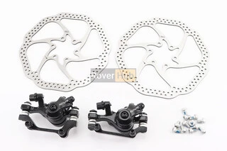 Гальмо Disk-brake переднє (F160/R140мм)+заднє (F180/R160мм), диски 160мм, кріпл. 6 болтів, чорні