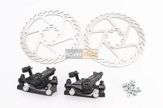 Гальмо Disk-brake переднє (F160/R140мм)+заднє (F180/R160мм), диски 160мм, кріпл. 6 болтів, чорні DX-2019