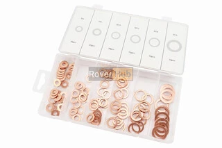 Набор шайб медных (6х14х1, 8х14х1, 10х16х1, 12х18х1, 14х20х1, 16х24х1) 6 видов, 110шт