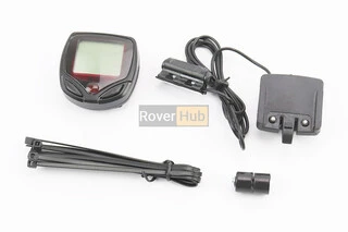 Велокомп'ютер 15-функцій, дротовий, чорний (без батарейок)