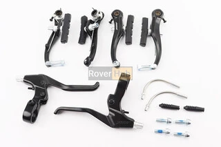 Гальмо V-brake 110мм (2 колеса) з ручками, алюмінієве, чорне 10DG/483D