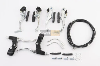 Гальмо V-brake 115мм (2 колеса) з ручками, тросами, алюмінієве