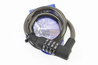 Замок протиугінний тросовий 800х12мм з 4-х значним кодом, кріплення за трубу сидіння, TY535