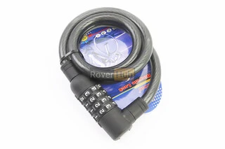 Замок протиугінний тросовий 1000х12мм з 4-х значним кодом, кріплення за трубу сидіння, TY535