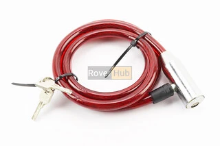 Замок металевий протиугінний тросовий 1500х12мм під ключ, різні кольори