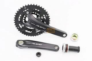 Шатуни "Hollowtech II" 175мм, 44.32.22T MTB+каретка SM-BB52, інтегрована вісь 24мм, алюмінієві, чорні ALIVIO FC-M4060