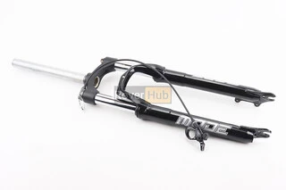 Вилка 26" амортизаційна, без різьби 1-1/8" (28,6мм), шток 255мм, з ходом 100мм, Disk-brake, пружинно-оливна, виносний Lockout,