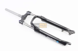 Вилка 26" амортизаційна, без різьби 1-1/8" (28,6мм), шток 255мм, з ходом 100мм, Disk-brake, пружинно-оливна, Lockout, алюмінієва,