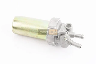 Кран топливный + фильтр в металлическом корпусе (вход/выход вверх)