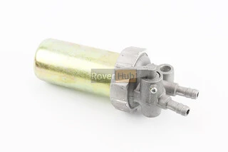 Кран топливный + фильтр в металлическом корпусе (вход/выход вверх)