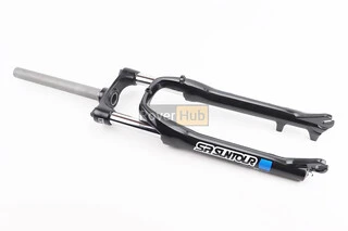 Вилка 26" амортизаційна, без різьби 1-1/8" (28,6мм), шток 260мм, з ходом 100мм, Disk-brake, Preload, алюмінієва, чорна XCE 28