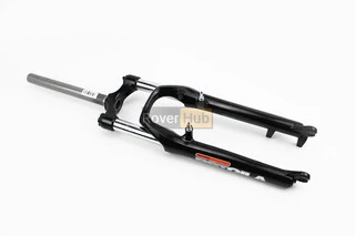 Вилка 26" амортизаційна, без різьби 1-1/8" (28,6мм), шток 260мм, з ходом 100мм, V/Disk-brake, пружинно-оливна, Lockout, чорна