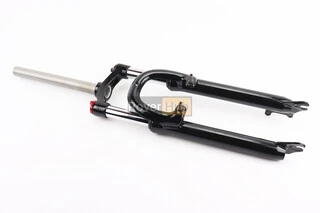 Вилка 26" амортизационная, без резьбы 1-1/8" (28,6мм), шток 260мм, с ходом 75мм, V/Disk-brake, M Lockout, чёрная LJ-536