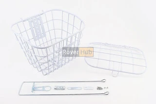 Корзина багажная передняя 28" с крышкой, белая YZ-061 (возможны царапины, сколы, дефекты покраски)