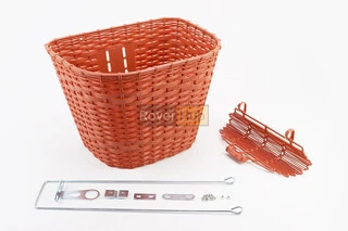 Корзина багажная передняя 28" с крышкой, пластмассовая, коричневая TH-057