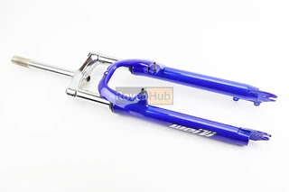 Вилка 28" амортизаційна, з різьби 1" (25,4мм), шток 200мм, з ходом 40мм, V/Disk-brake синя