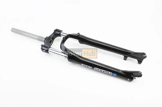 Вилка 29" амортизаційна, без різьби 1-1/8" (28,6мм), шток 255мм, з ходом 100мм, Disk-brake, пружинно-оливна, Lockout, алюмінієва,