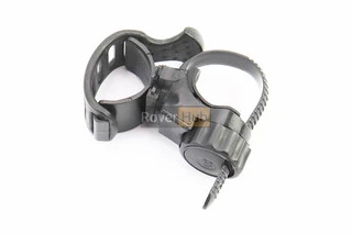 Кріплення ліхтаря на кермо велосипеда, регульоване, пластмасово-гумове, крепл. на хомуті, чорне