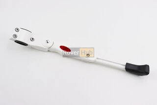 Підніжка бокова задня телескопічна для 26"- 29", кріплення за перо рами, алюмінієва, біла HS-001