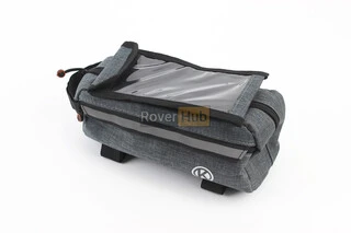 Сумка на раму с отделением для смартфона 220х90х110мм, светоотражающие полосы, крепл. на липучке, серая