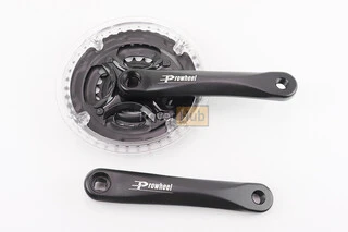 Шатуни "квадрат" 170мм, 42.34.24T MTB, алюмінієві, чорно-прозорі MA-AC49