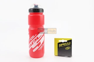 Фляга пластикова 800мл, з захисною кришкою, червоно-біла SWB-528-L